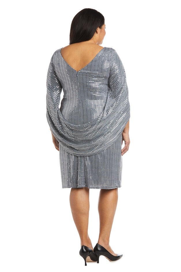 Metallic Draped Back Dress, , alternate image number null