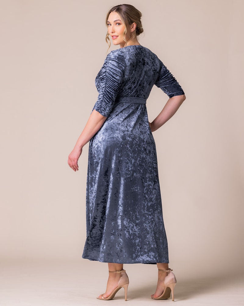 Cara Velvet Wrap Dress, Deep Frost, alternate image number 1