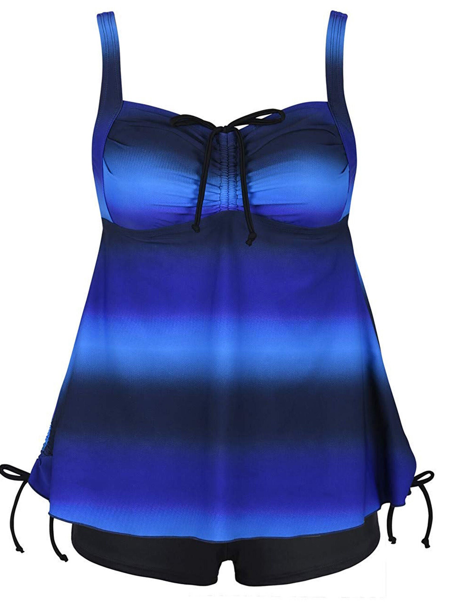 Ombre Striped Tankini Set, Blue / blue, hi-res image number 0