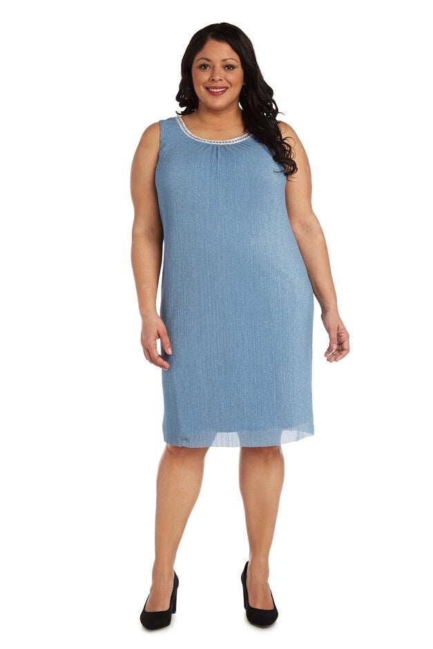 Two-Piece Flyaway Jacket Dress with Jewel Neckline - Plus, , alternate image number null