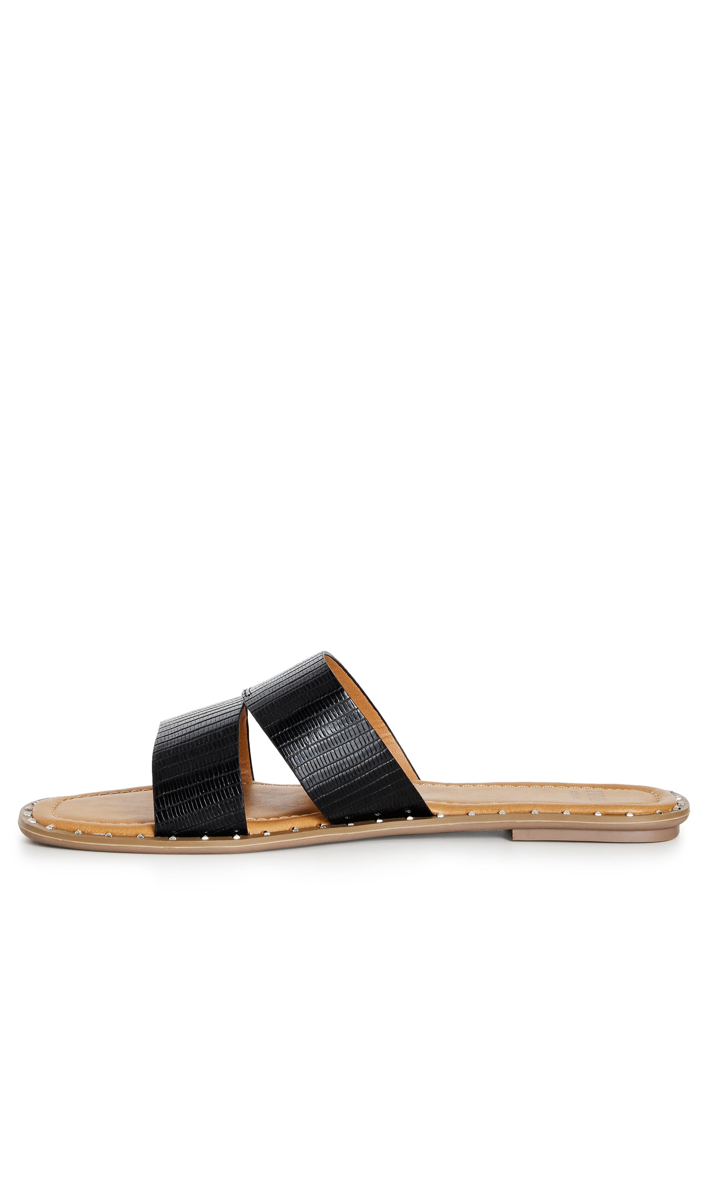 WIDE FIT Riley Embossed Sandal - black, , alternate image number 3