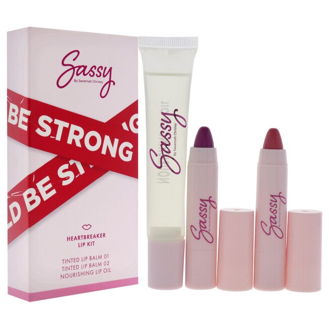 Breakup Collection Lip Kit - Heartbreaker by Sassy by Savannah Chrisley for Women - 3 Pc Nourishing Lip Oil, 2Pc Tinted Lip Balms, , alternate image number null