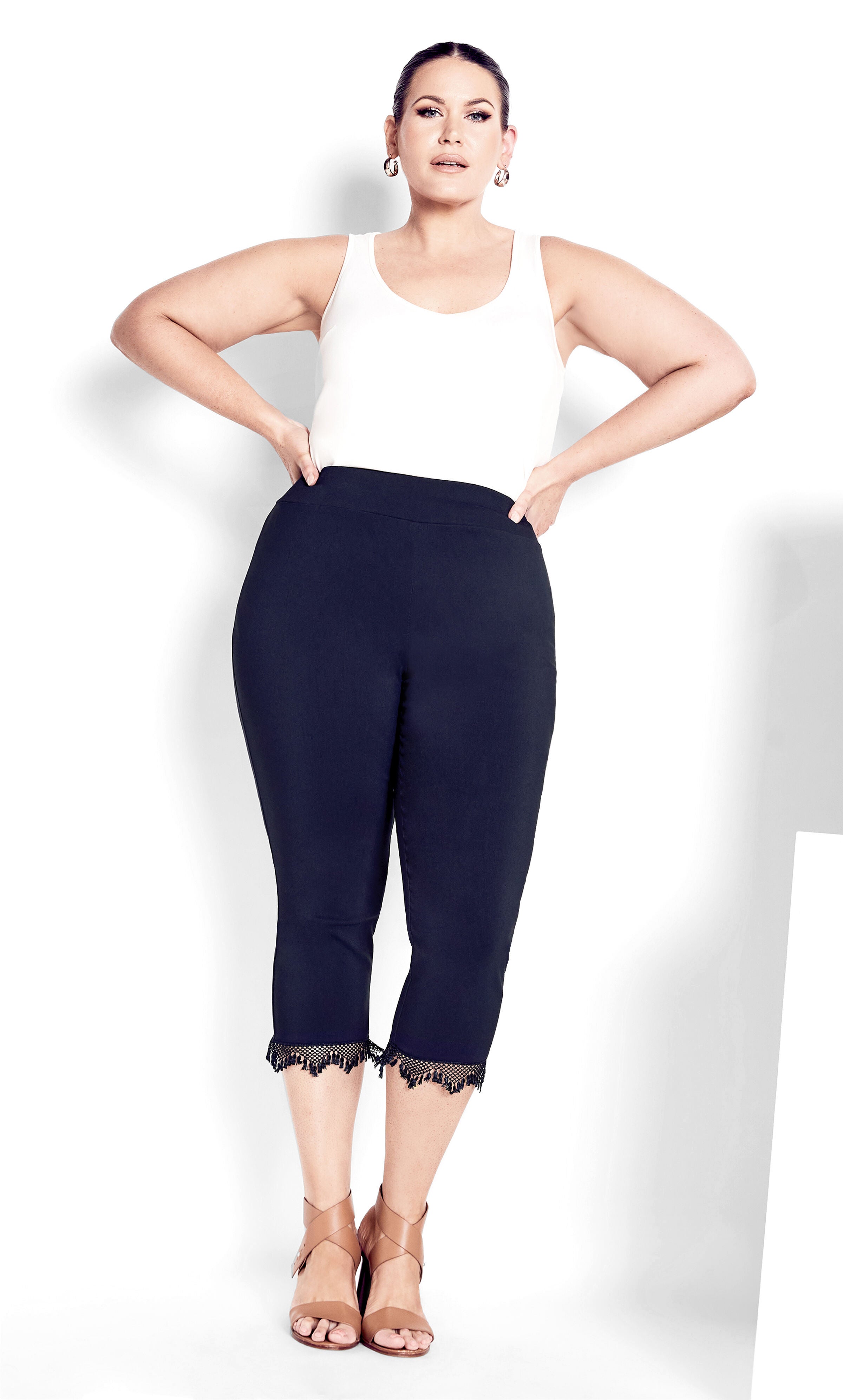 Super Stretch Lace Capri - navy, Blue, hi-res image number 0