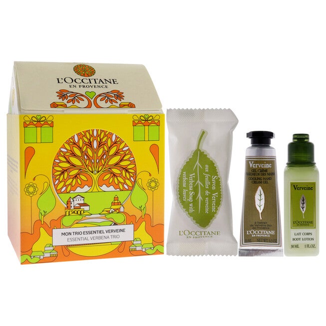 Essential Trio - Verbena by LOccitane for Unisex - 3 Pc 0.88oz Soap - Verbena Leaves, 1oz Body Lotion - Verbena, 0.3oz Hand Cream - Verbena, See Description, alternate image number 2