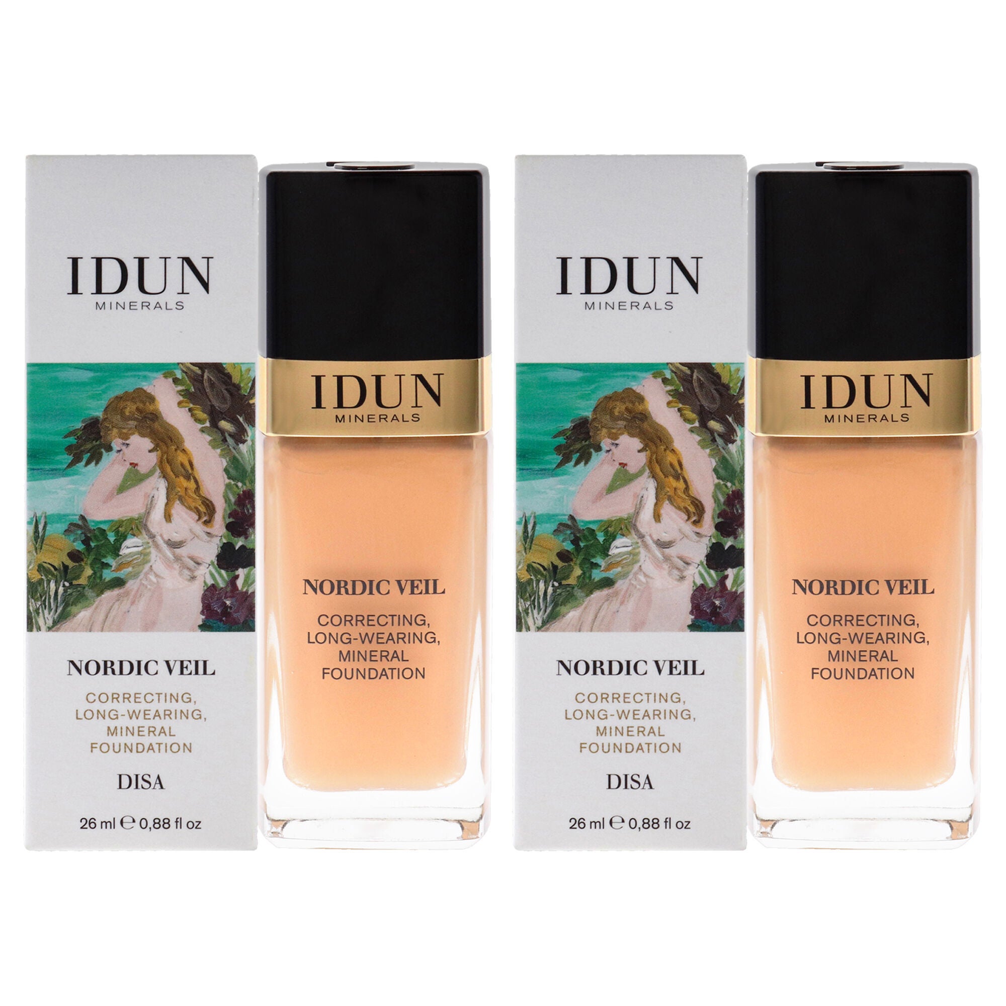 Nordic Veil Foundation - 307 Disa by Idun Minerals for Women - 0.88 oz Foundation - Pack of 2, See Description, hi-res image number 0