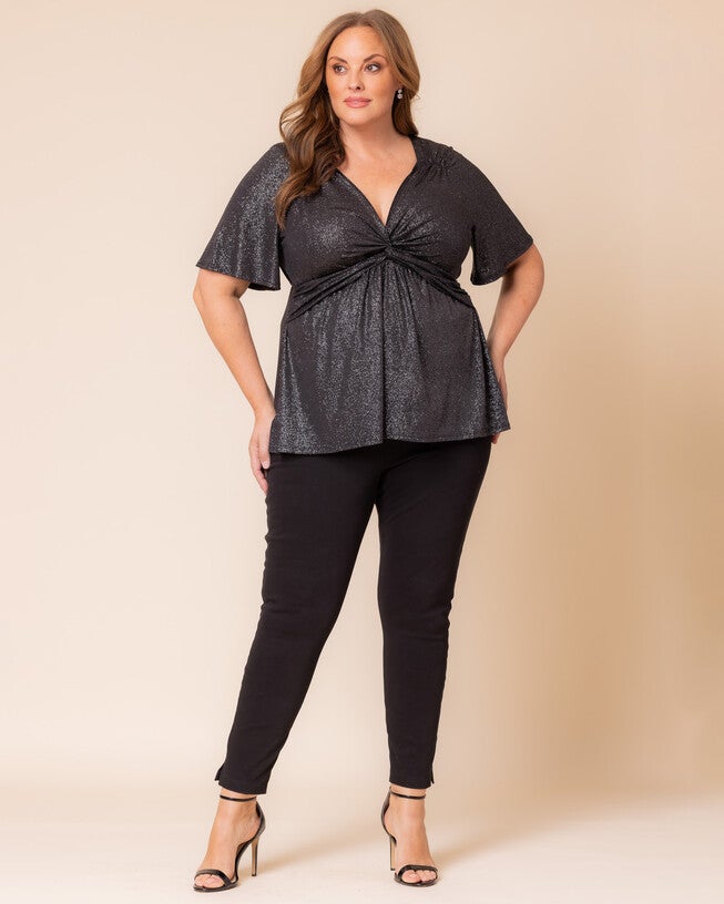 GALAXY GLITTER TWIST TOP, SILVER STARLIGHT / Silver, alternate image number null