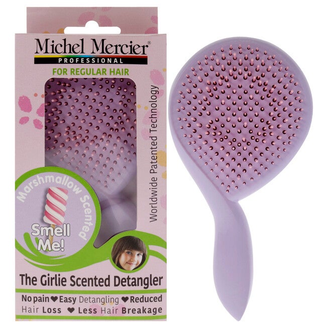 The Girlie Scented Detangler Brush Marshmallow Normal Hair - Purple by Michel Mercier for Women - 1 Pc Hair Brush, See Description, hi-res image number 0