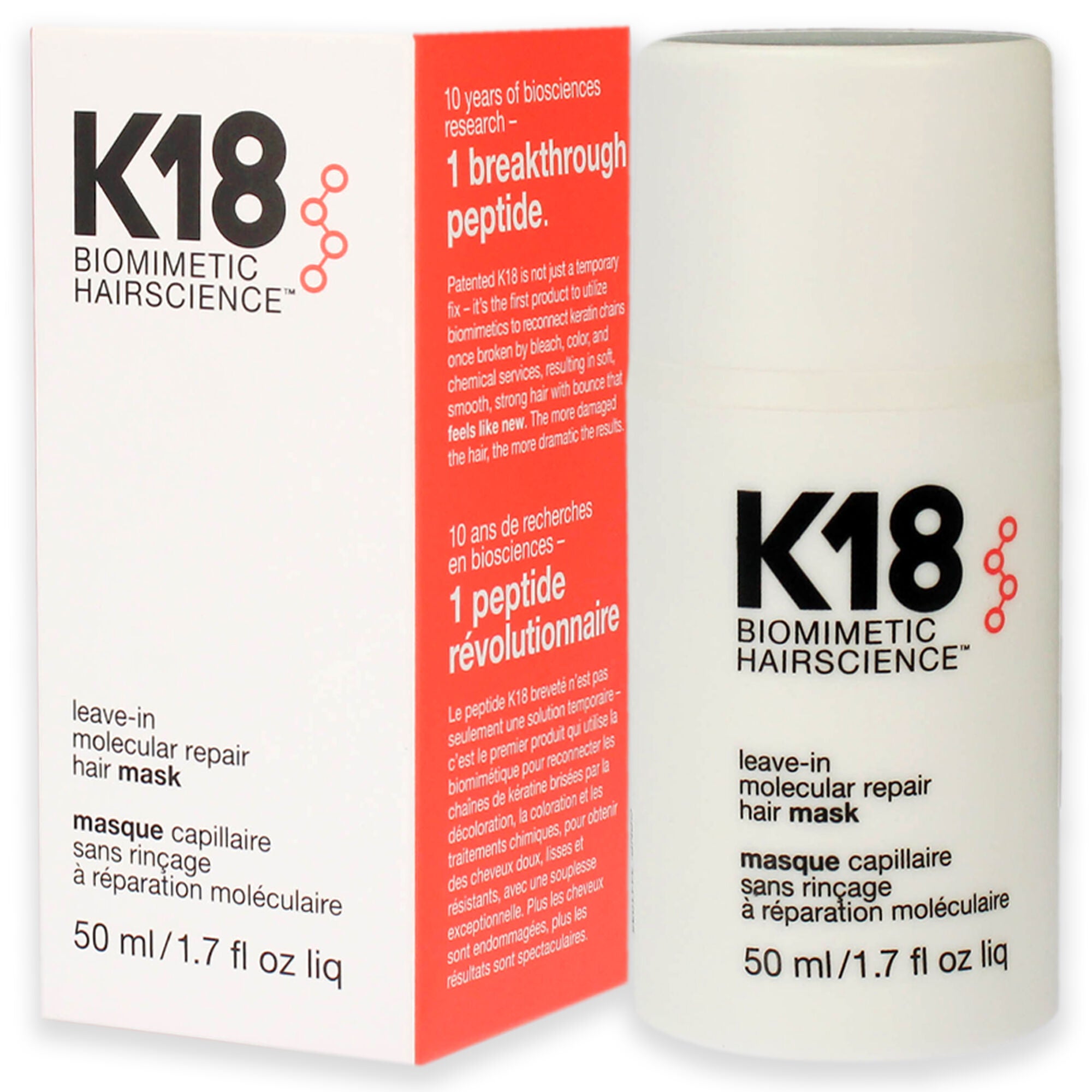 Leave-In Molecular Repair Hair Mask by K18 Hair for Unisex - 1.7 oz Masque, , alternate image number 7