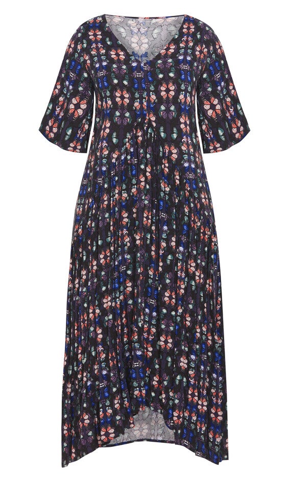 Val Print Dress - navy butterfly, , alternate image number 3