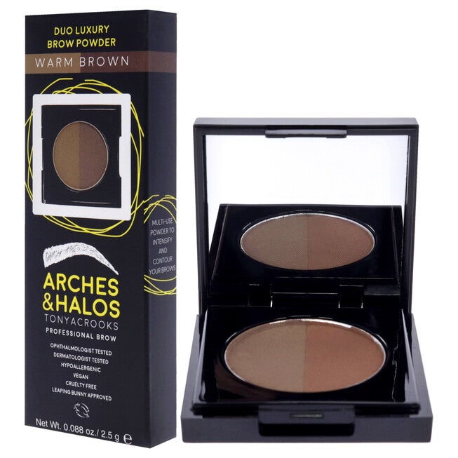 Duo Luxury Brow Powder - Warm Brown by Arches and Halos for Women - 0.088 oz Eyebrow, See Description, alternate image number 3