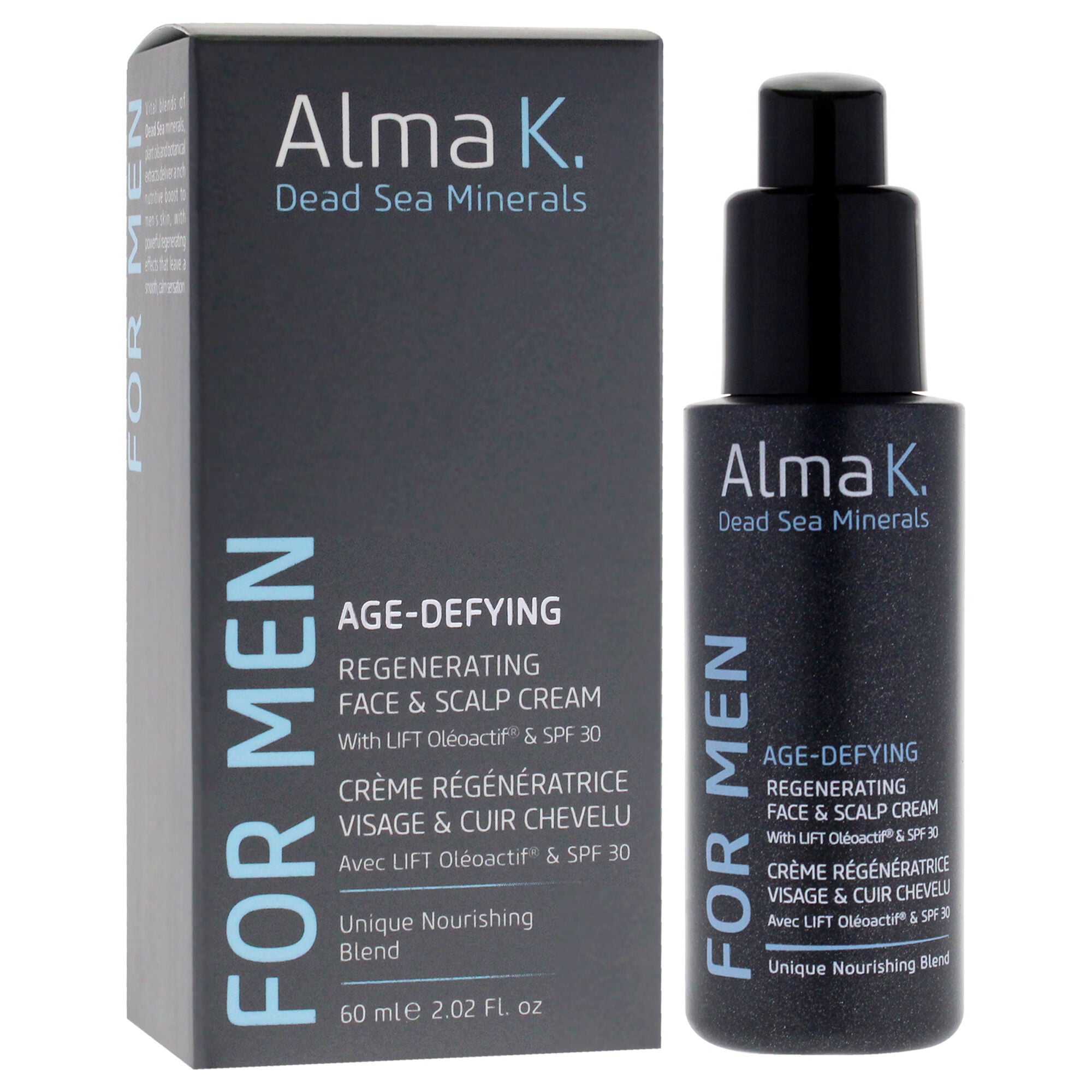Age Defying Regenerating Face and Scalp Cream With SPF 30 by Alma K for Men - 2 oz Cream, See Description, alternate image number 2