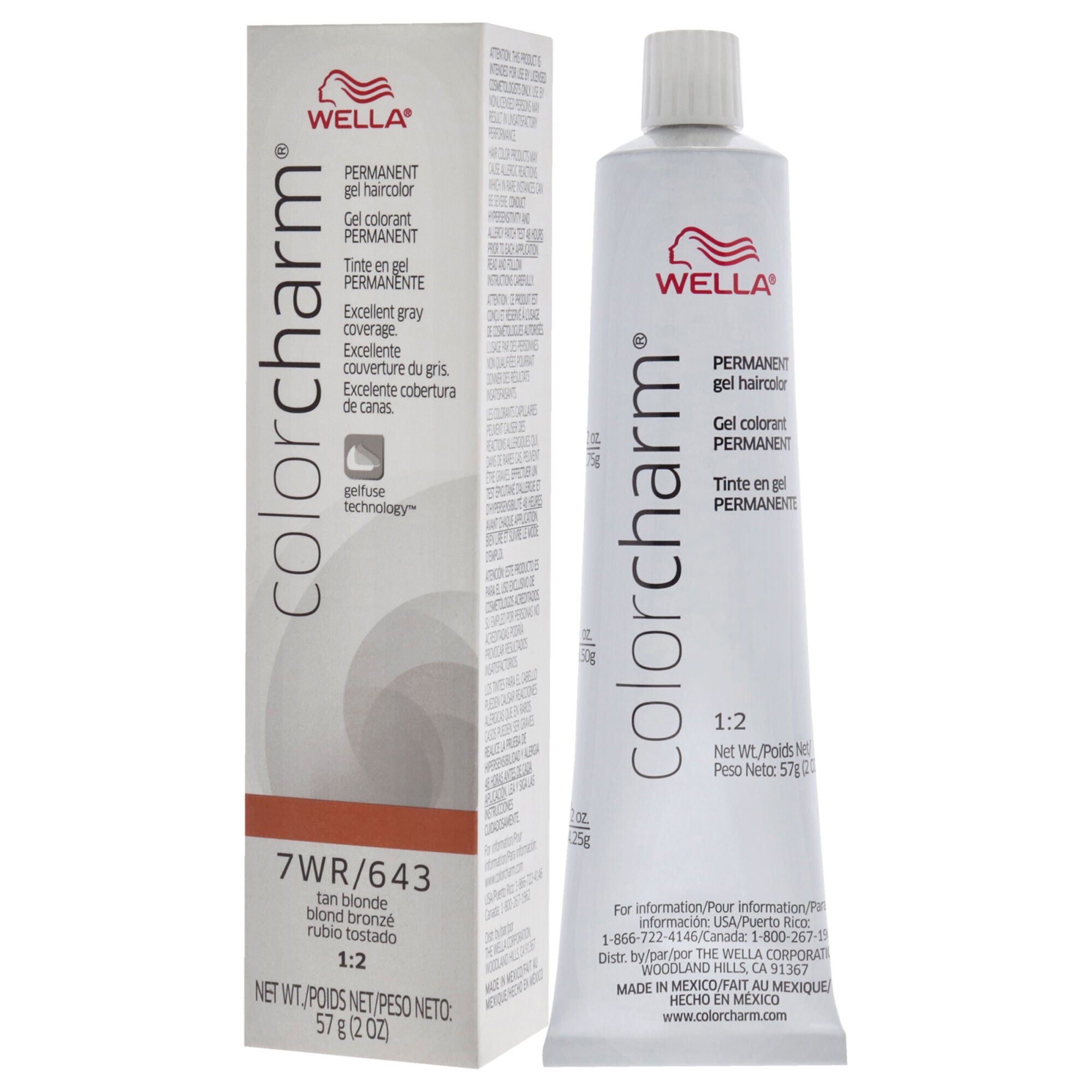 Color Charm Permanent Hair Color Gel - 7WR 643 Tan Blonde by Wella for Unisex - 2 oz Hair Color, See Description, alternate image number 3