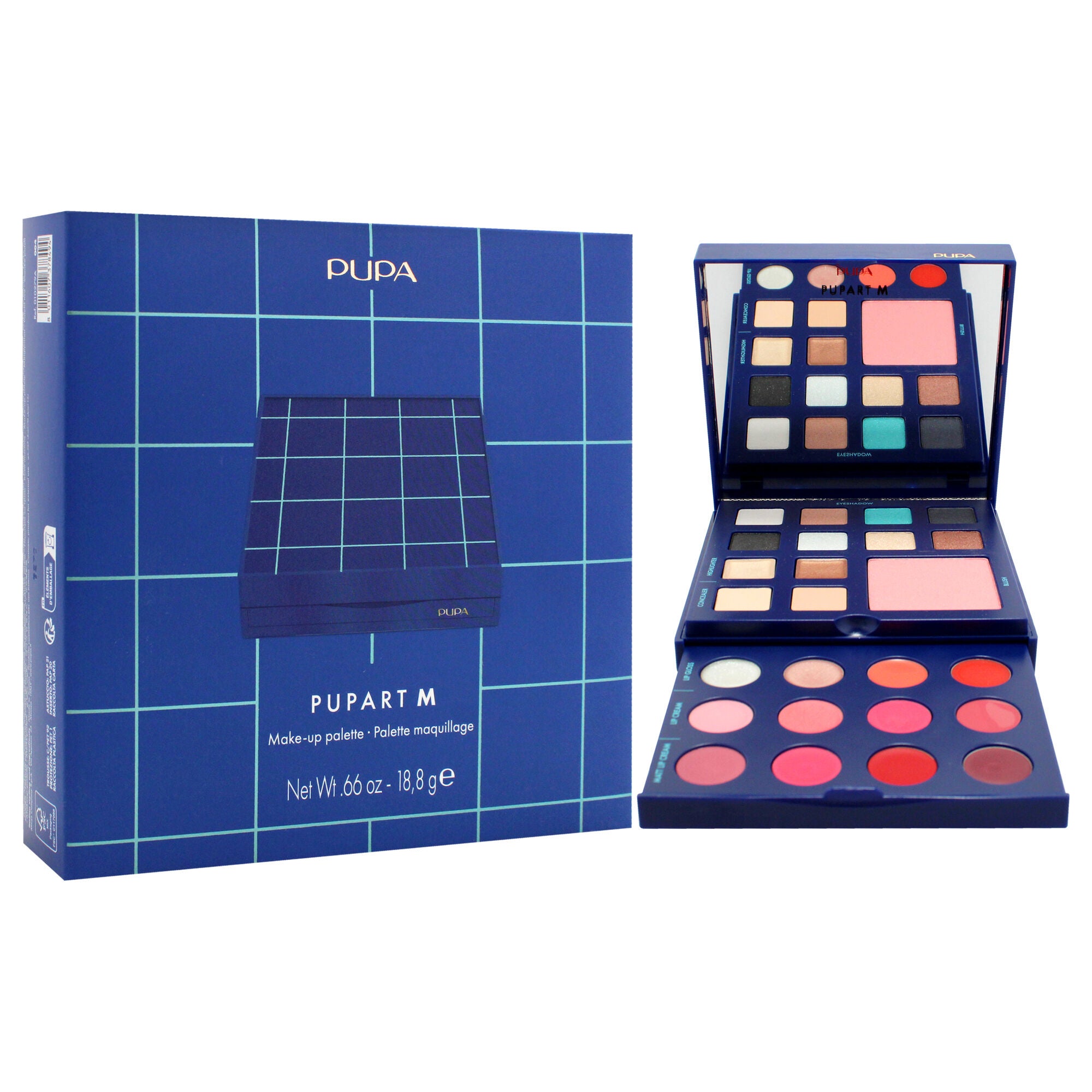 Pupart M Make-Up Palette - 004 Blue by Pupa Milano for Women - 0.66 oz Makeup, See Description, alternate image number 2