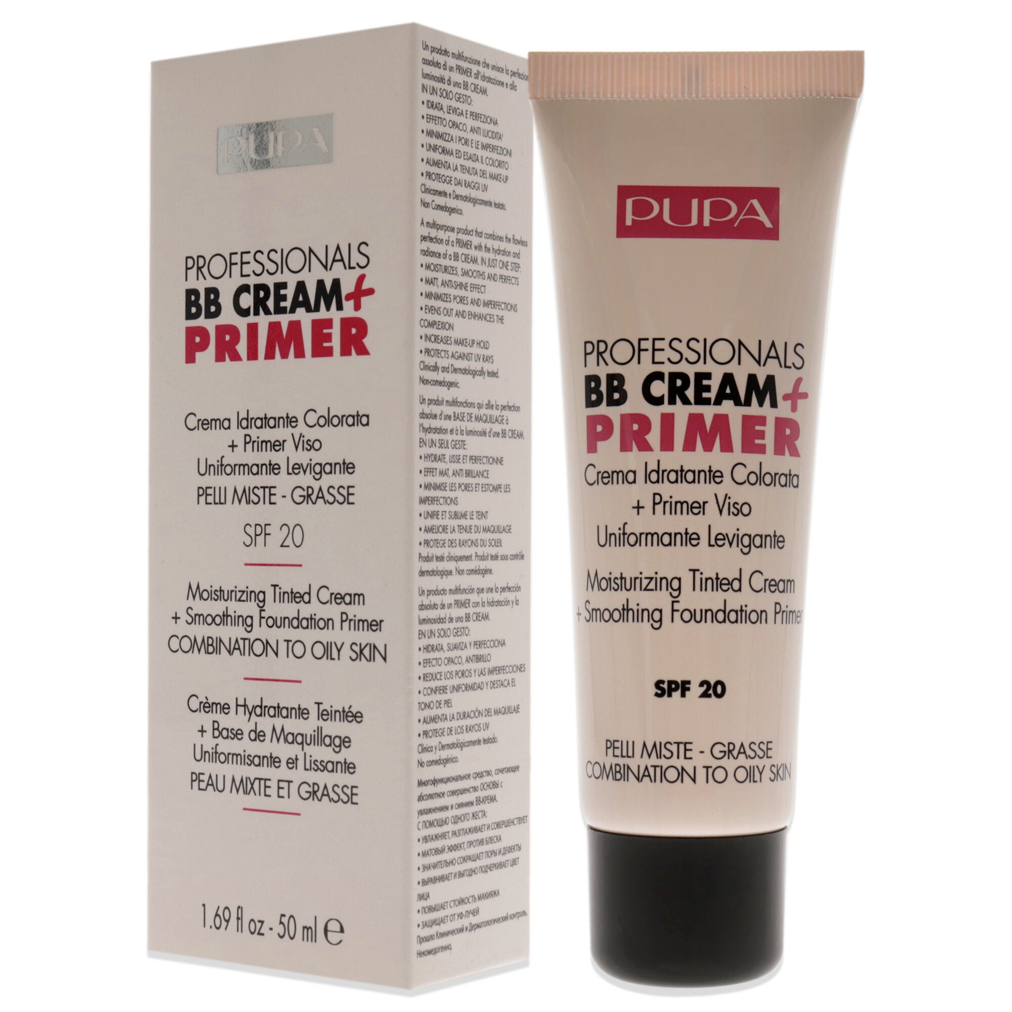Professionals BB Cream Plus Primer SPF 20 - 001 Nude - Combination To Oily Skin by Pupa Milano for Women - 1.69 oz Primer, See Description, alternate image number 3