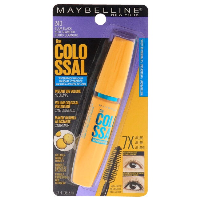 The Colossal Volum Express Waterproof Mascara - 240 Glam Black by Maybelline for Women - 0.27 oz Mascara, NA, hi-res image number null