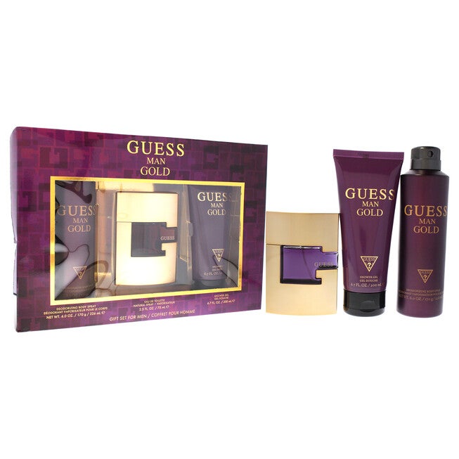 Guess Gold by Guess for Men - 3 Pc Gift Set 2.5oz EDT Spray, 6.0oz Deodorizing Body Spray, 6.7oz Shower Gel, NA, alternate image number null