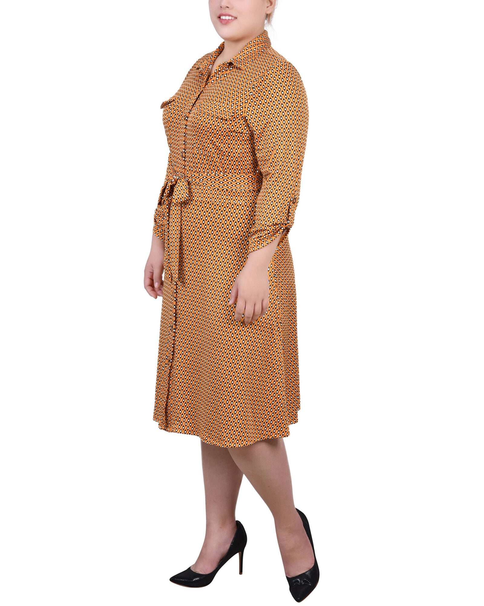 3/4 Slv Roll Tab Shirtdress, , alternate image number 4