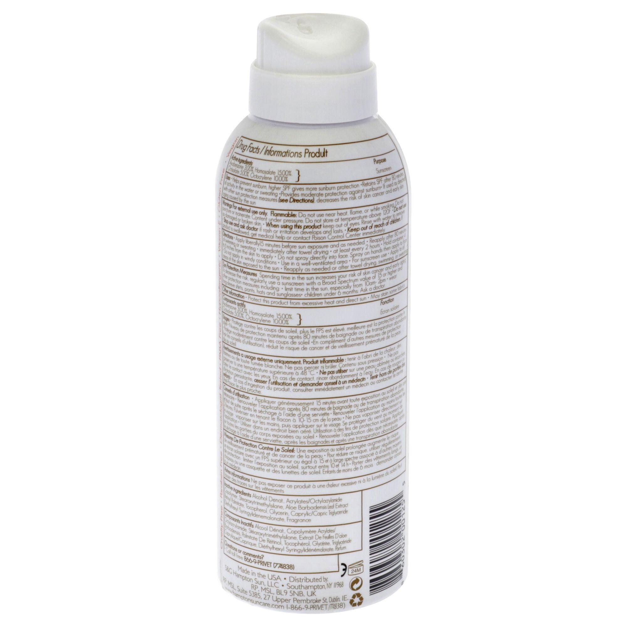Continuous Mist Sunscreen SPF 30 by Hampton Sun for Unisex - 5 oz Sunscreen, See Description, alternate image number 2