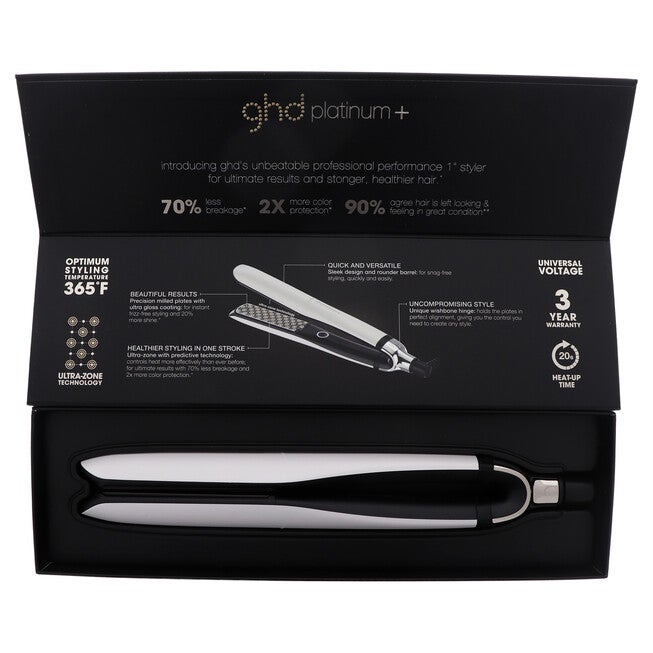 GHD Platinum Plus Professional Performance Styler Flat Iron - White by GHD for Unisex - 1 Inch Flat Iron, See Description, alternate image number 1