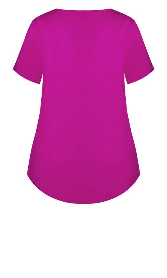 V Cut Out Top - cerise, , alternate image number 5