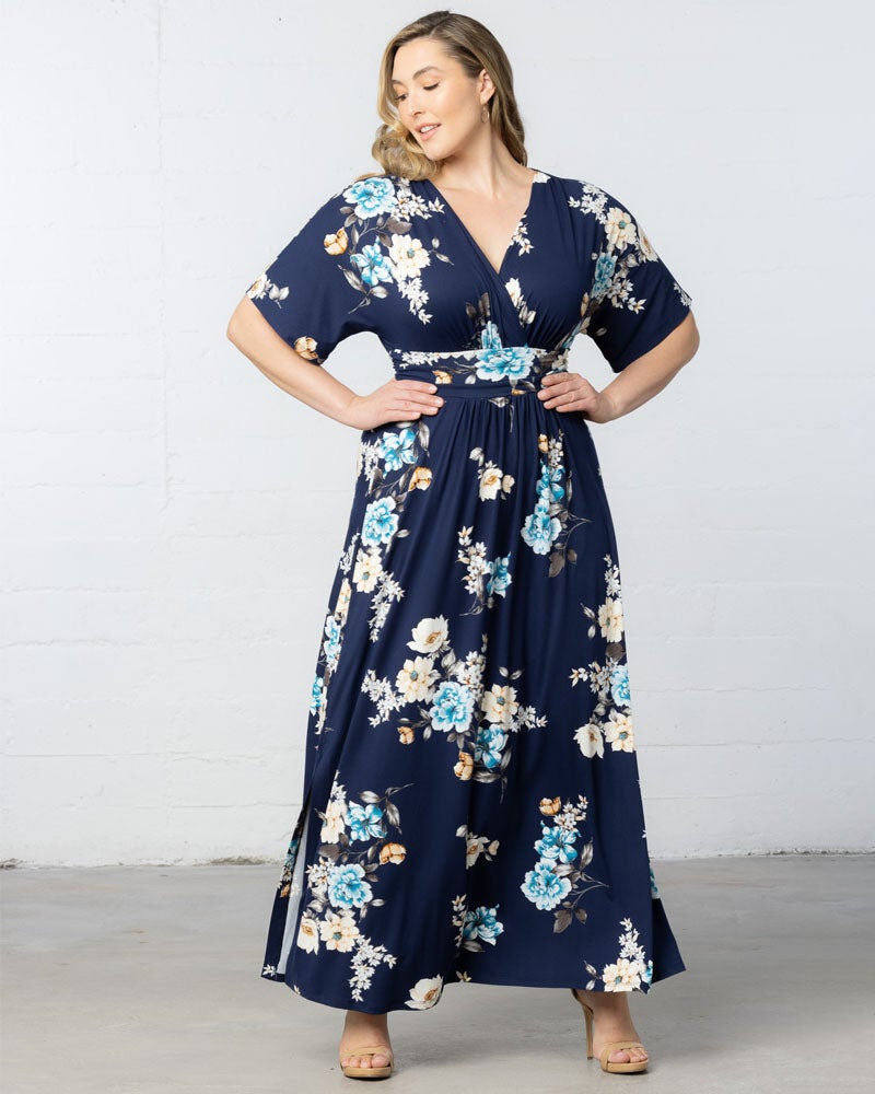 Vienna Maxi Dress, Navy Floral Print, hi-res image number 0