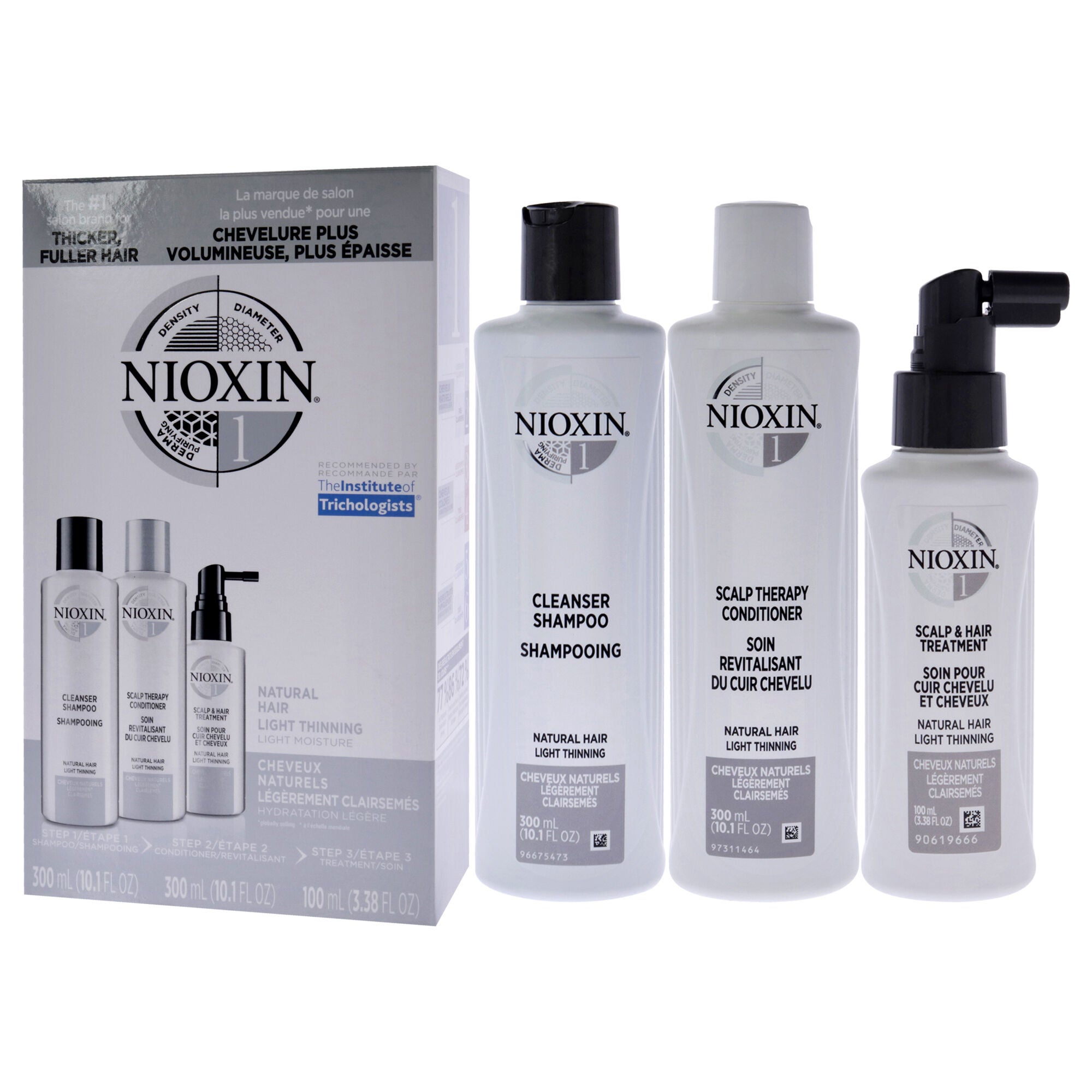 System 1 Kit by Nioxin for Unisex - 3 Pc 10.1oz Cleanser Shampoo, 10.1oz Scalp Therapy Conditioner, 3.38oz Scalp and Hair Treatment, See Description, alternate image number 3