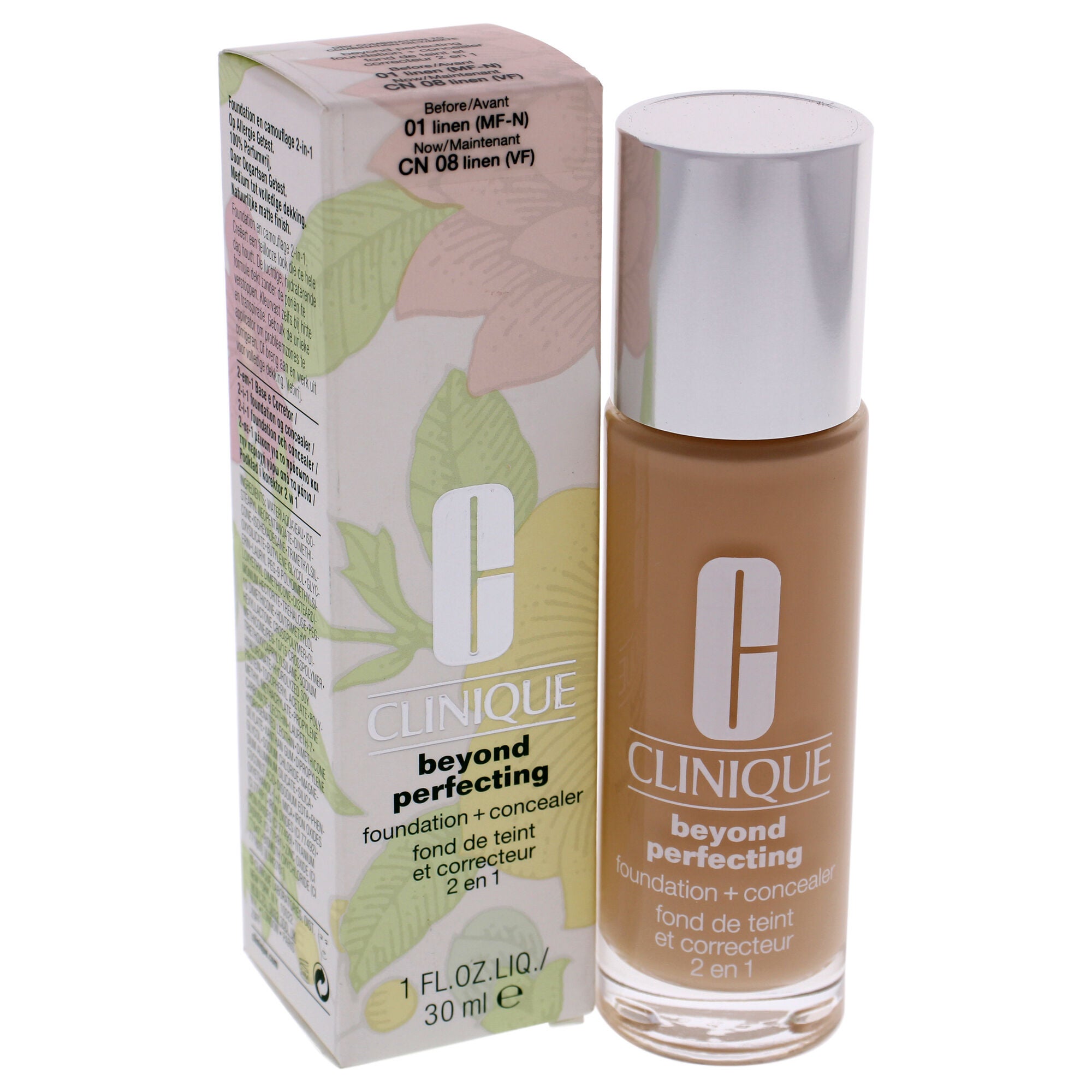 Beyond Perfecting Foundation Plus Concealer - 08 Linen by Clinique for Women - 1 oz Makeup, See Description, alternate image number 3