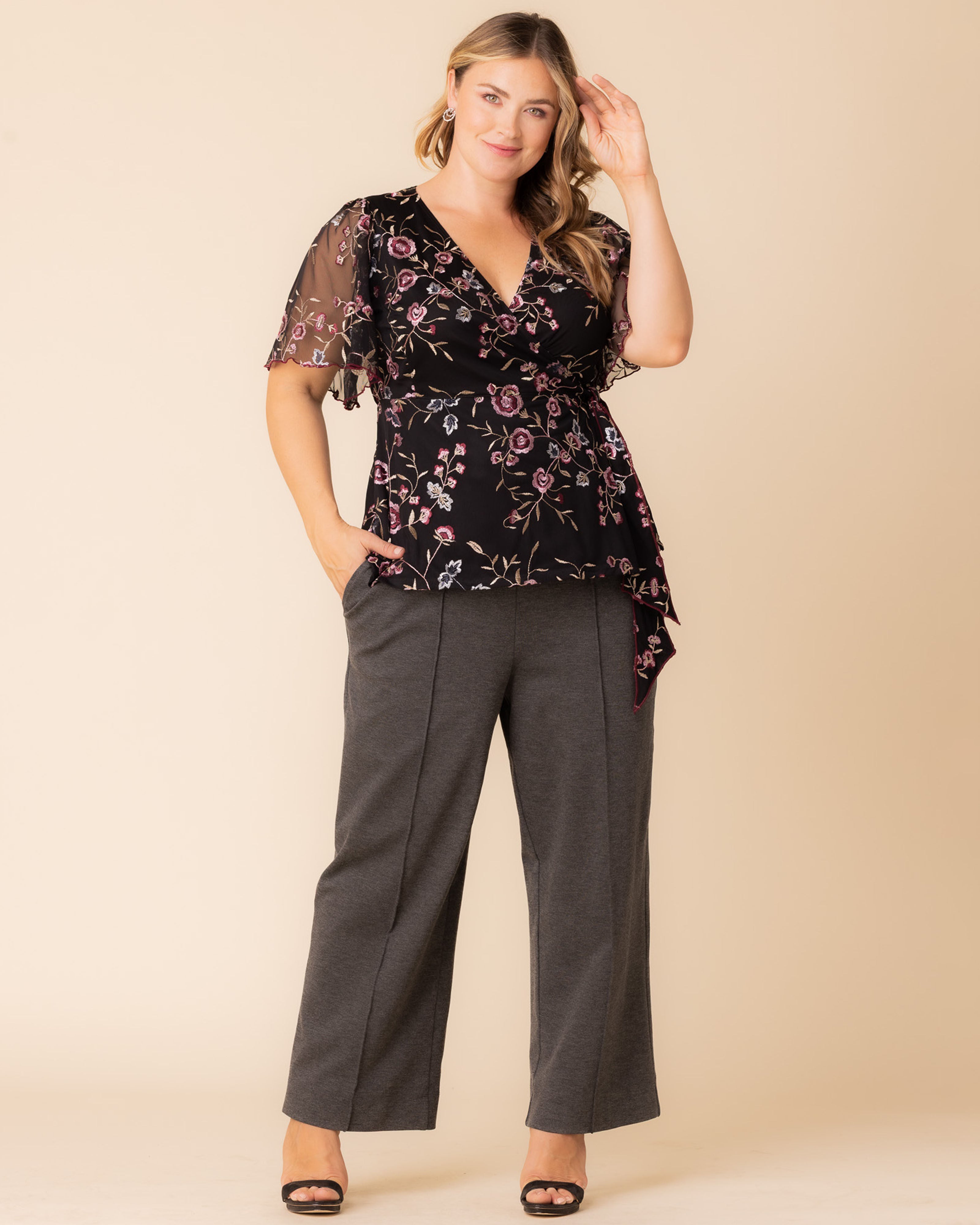 Polished Ponte Pants, CHARCOAL GREY / Charcoal Grey, alternate image number 4