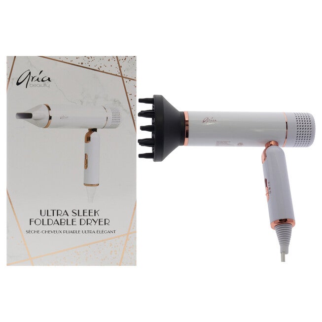 Ultra Sleek Foldable Hair Dryer - White by Aria Beauty for Women - 1 Pc Hair Dryer, See Description, hi-res image number 0