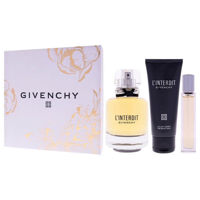 LInterdit by Givenchy for Women - 3 Pc Gift Set 2.7oz EDP Spray, 0.42oz EDP Spray (Mini), 2.5oz Body Milk, Clear, alternate image number 4