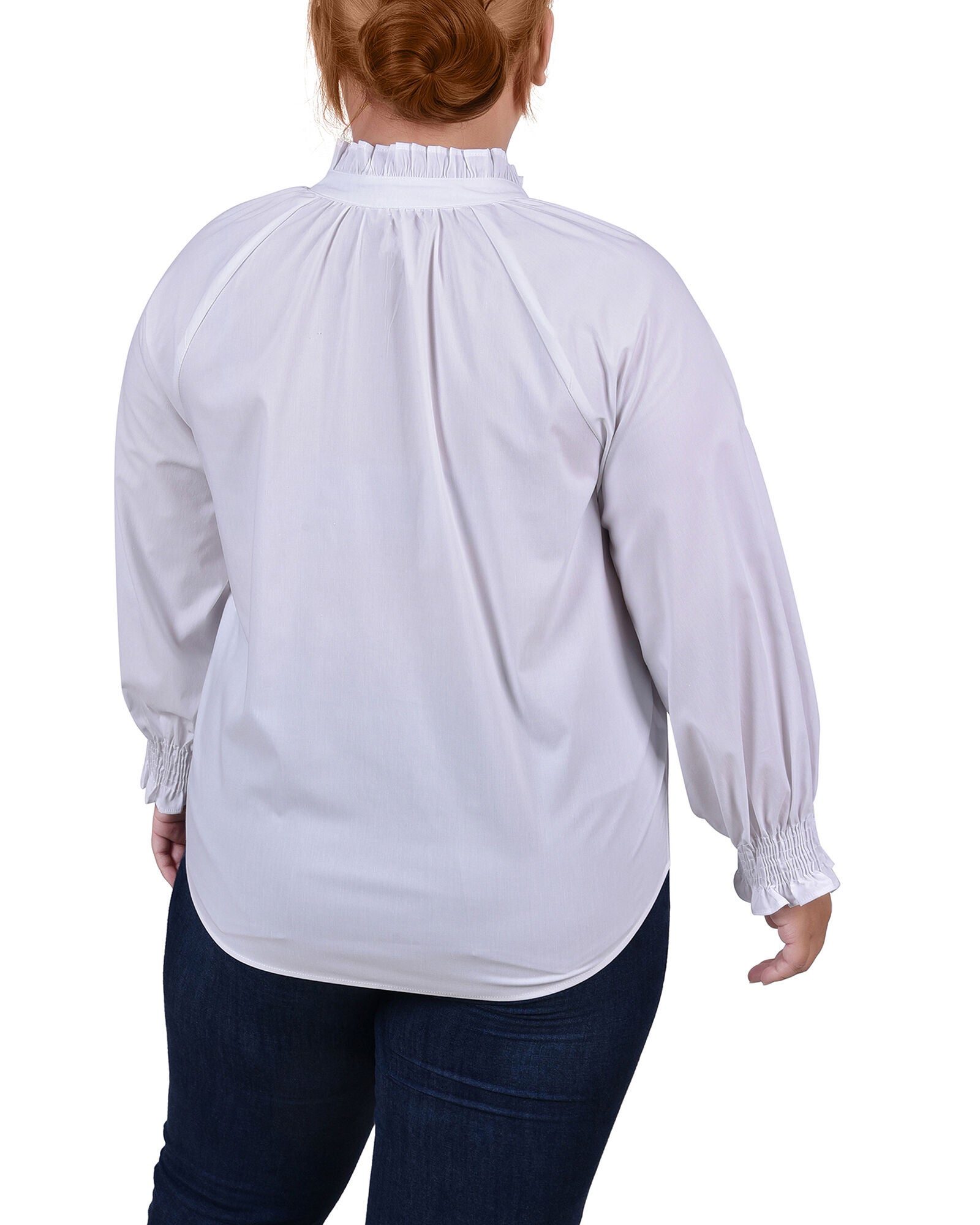 Long Sleeve Button Front Blouse, , alternate image number 1