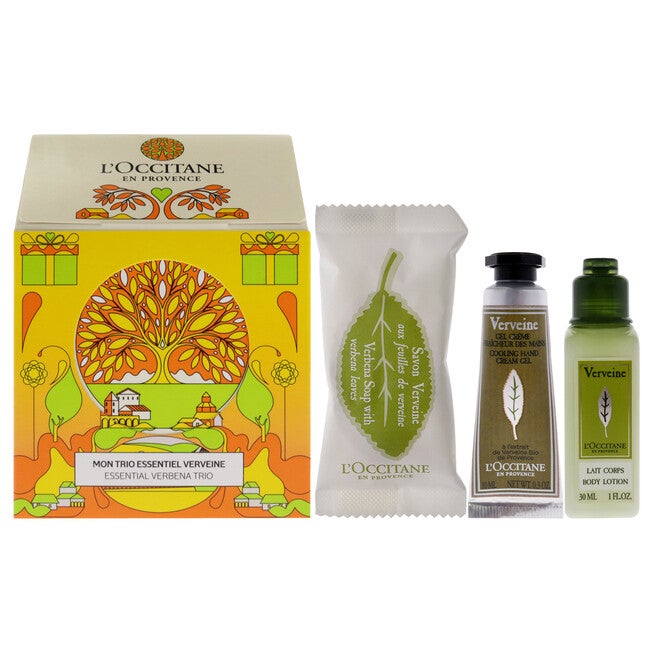 Essential Trio - Verbena by LOccitane for Unisex - 3 Pc 0.88oz Soap - Verbena Leaves, 1oz Body Lotion - Verbena, 0.3oz Hand Cream - Verbena, See Description, hi-res image number 0
