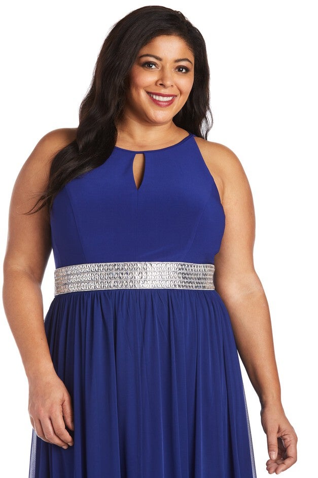 Maxi Dress with Keyhole Cutout, Halterneck and Flowing Skirt, , alternate image number null