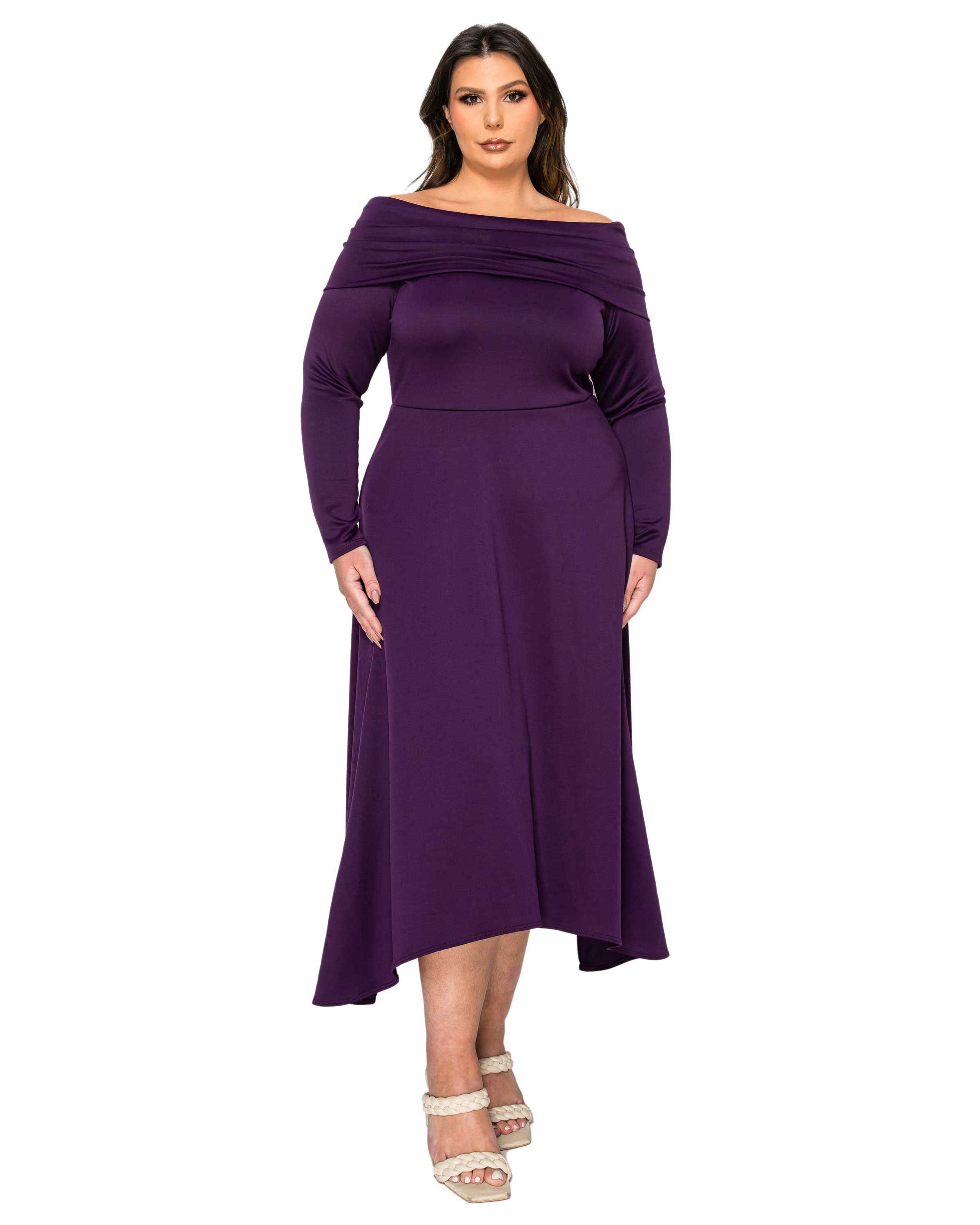 Lyra Off Shoulder Maxi Dress, Eggplant / Purple, hi-res image number 0