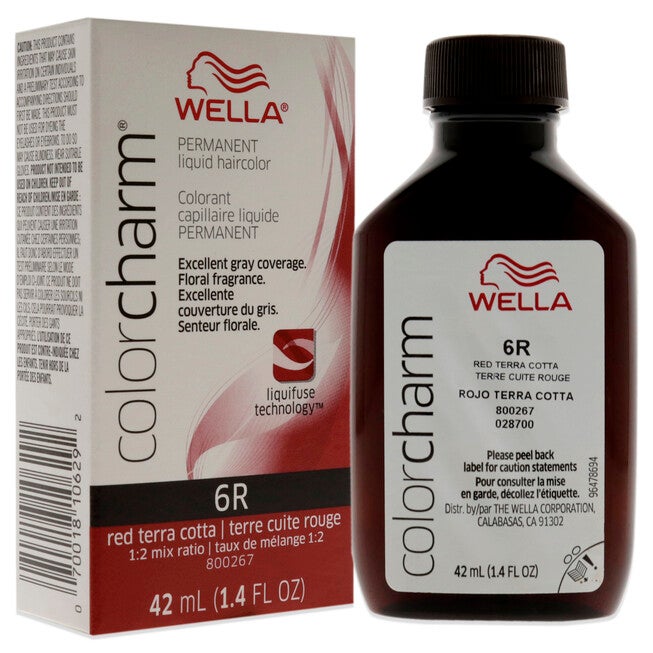 Color Charm Permanent Liquid Hair Color - 6R Red Terra Cotta by Wella for Unisex - 1.42 oz Hair Color, See Description, alternate image number 2