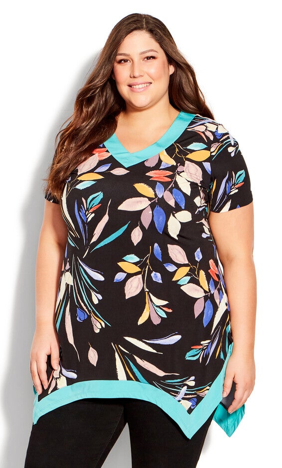 Colette Print Tunic - black, Blue, hi-res image number 0