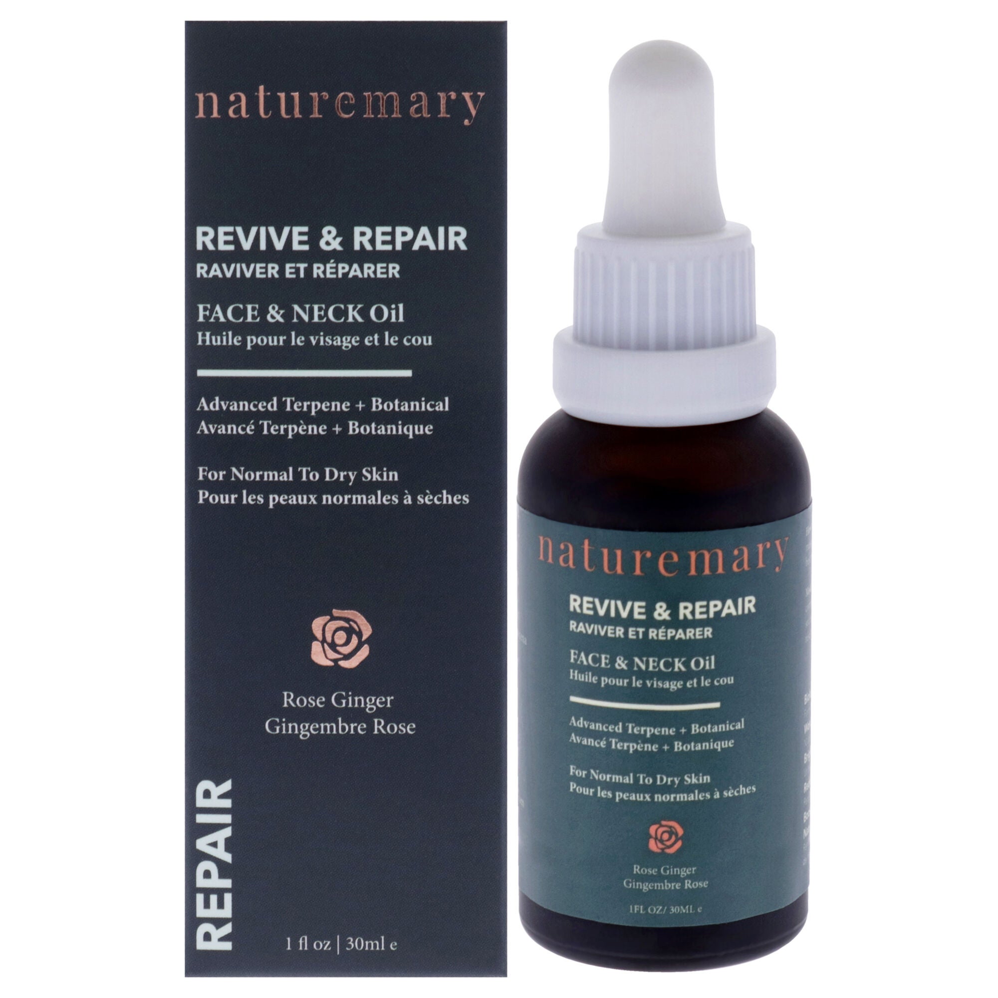 Revive and Repair Face and Neck Oil - Rose Ginger by Naturemary for Unisex - 1 oz Oil, See Description, hi-res image number 0