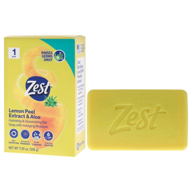 Hydrating and Deodorizing Bar Soap - Lemon Peel Extract and Aloe by Zest for Women - 7.05 oz Bar Soap, See Description, alternate image number 3