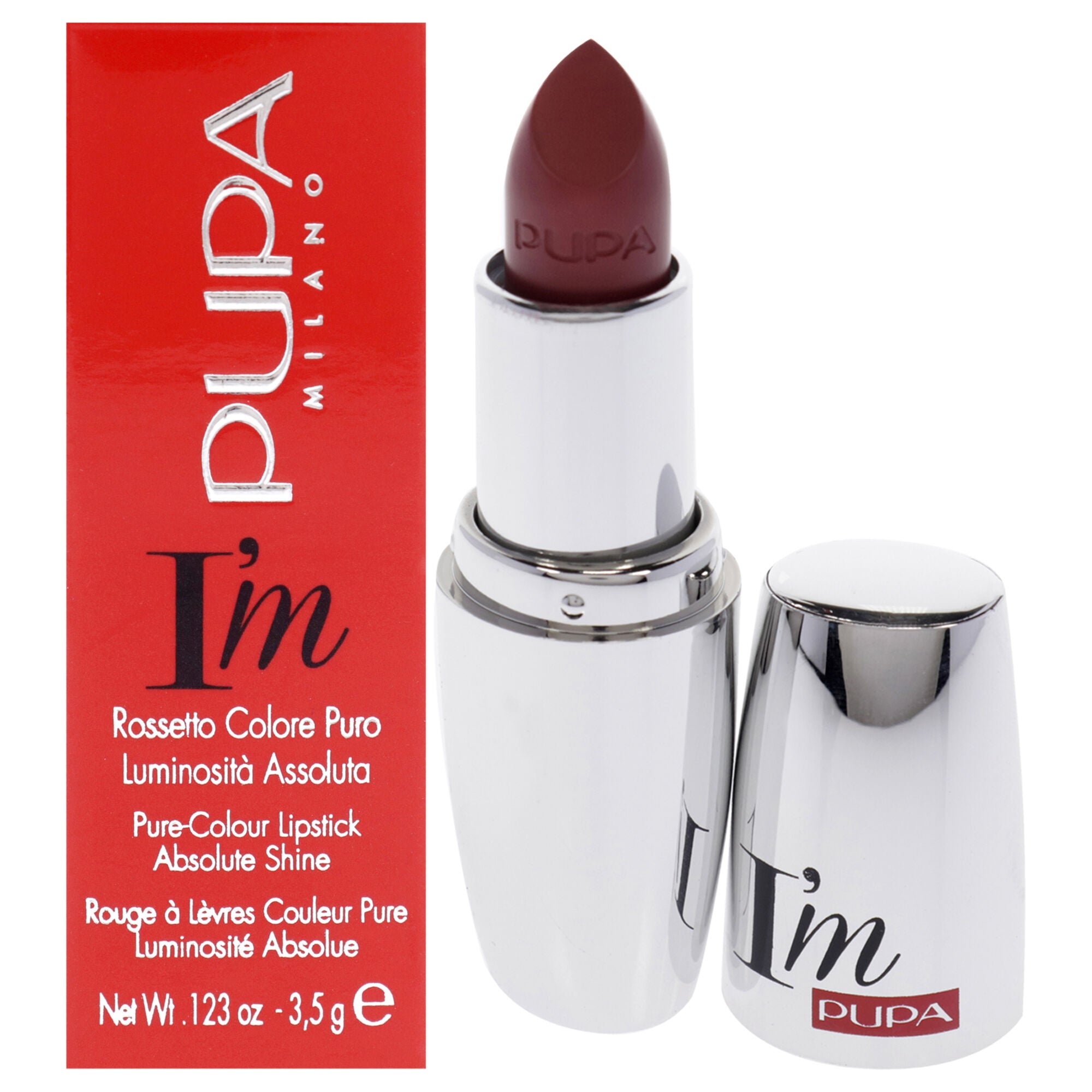 I Am Pure-Colour Lipstick - 215 Vintage Apricot by Pupa Milano for Women - 0.123 oz Lipstick, See Description, hi-res image number 0