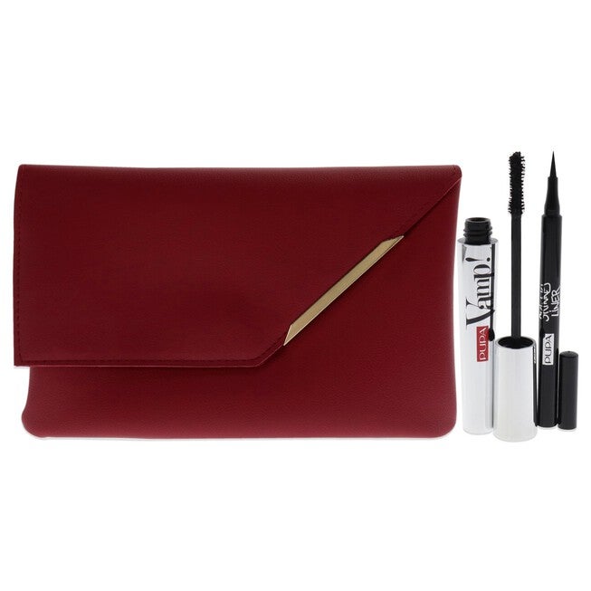 Vamp! and Skinny Liner Set by Pupa Milano for Women - 3 Pc 0.32oz Vamp! Mascara - 100 Black, 0.034oz Skinny Liner, Handy Bag, , alternate image number 4