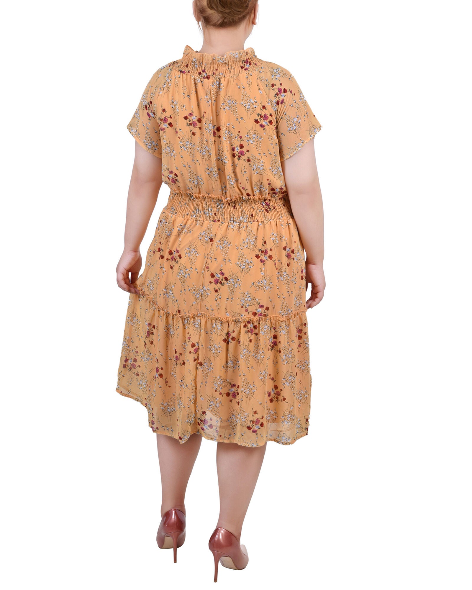 Short Sleeve Smocked Waist Dress, , alternate image number 1