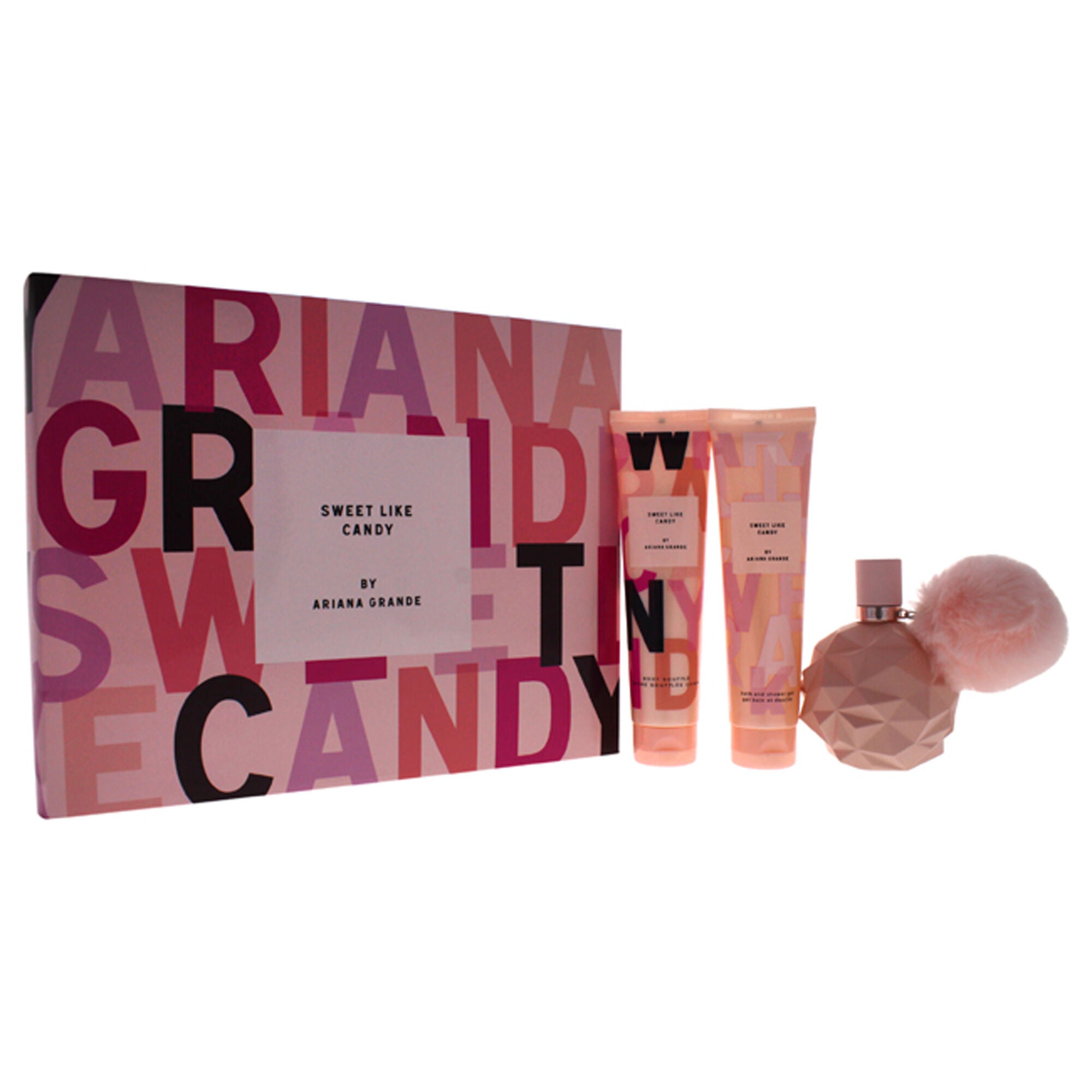 Sweet Like Candy by Ariana Grande for Women - 3 Pc Gift Set 3.4oz EDP Spray, 3.4oz Body Souffle, 3.4oz Bath Shower Gel, See Description, hi-res image number 0