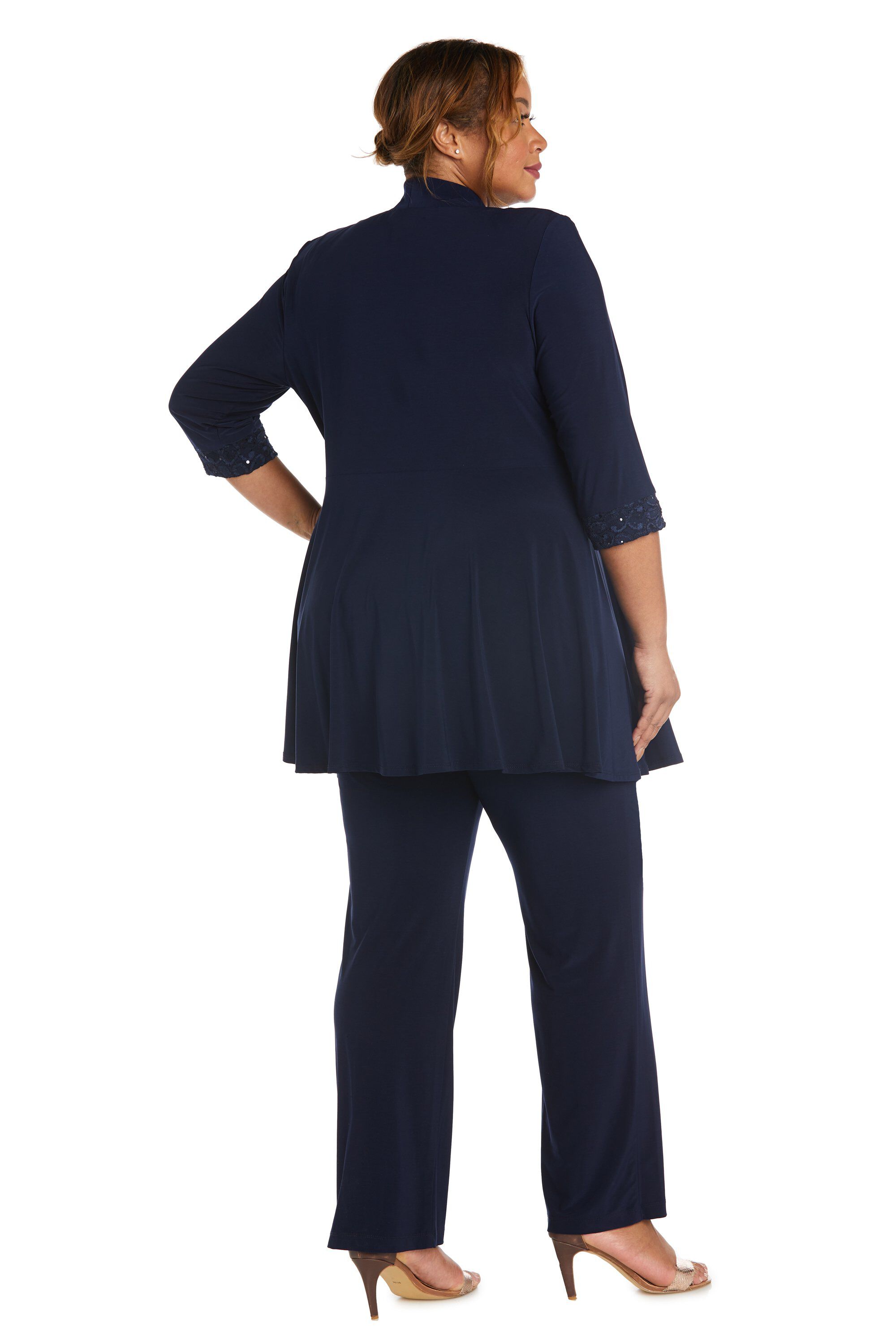 Faux Trouser Set with Lace and Sequin Detailing, , alternate image number 1