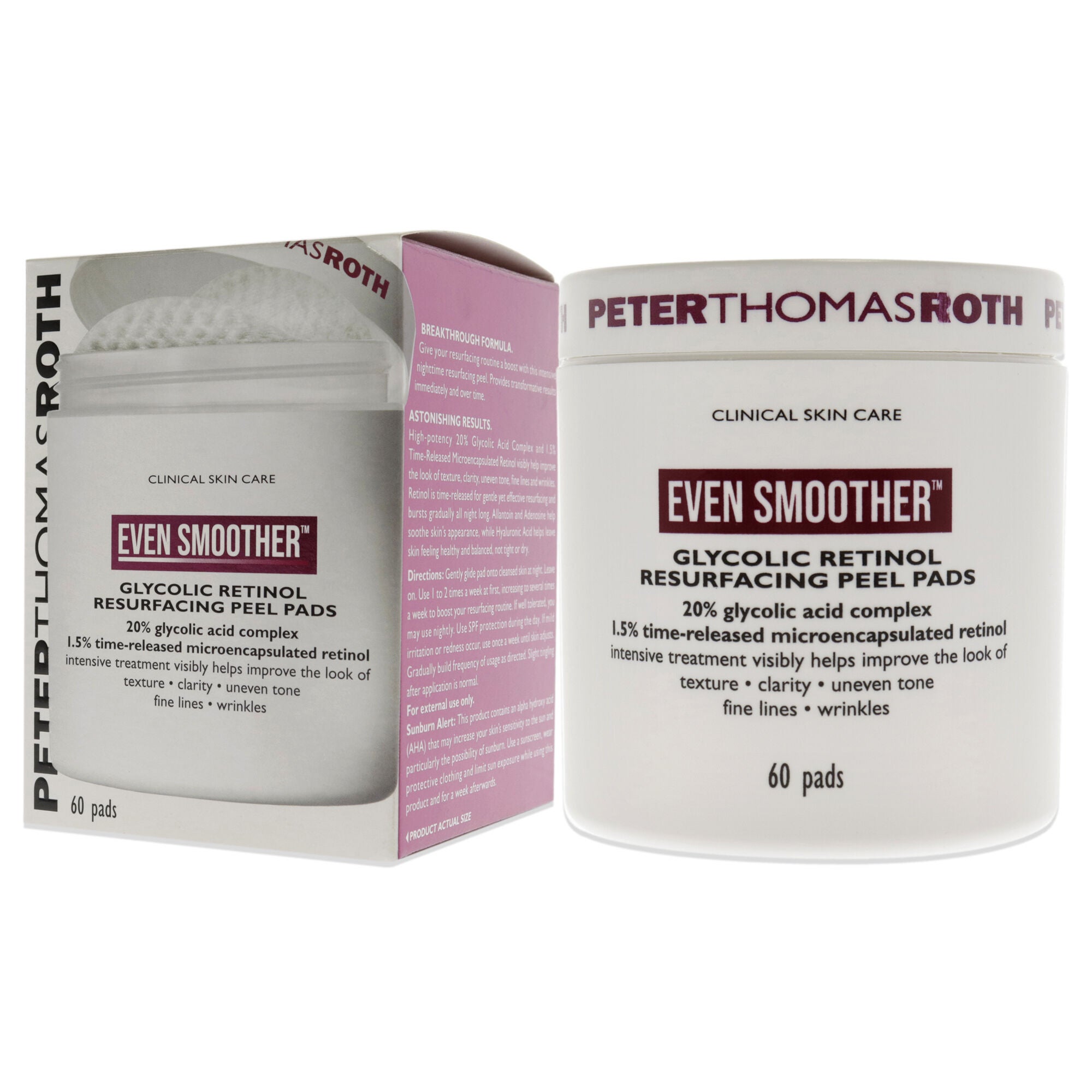Even Smoother Glycolic Retinol Resurfacing Peel Pads by Peter Thomas Roth for Women - 60 Pads Treatment, , alternate image number 7