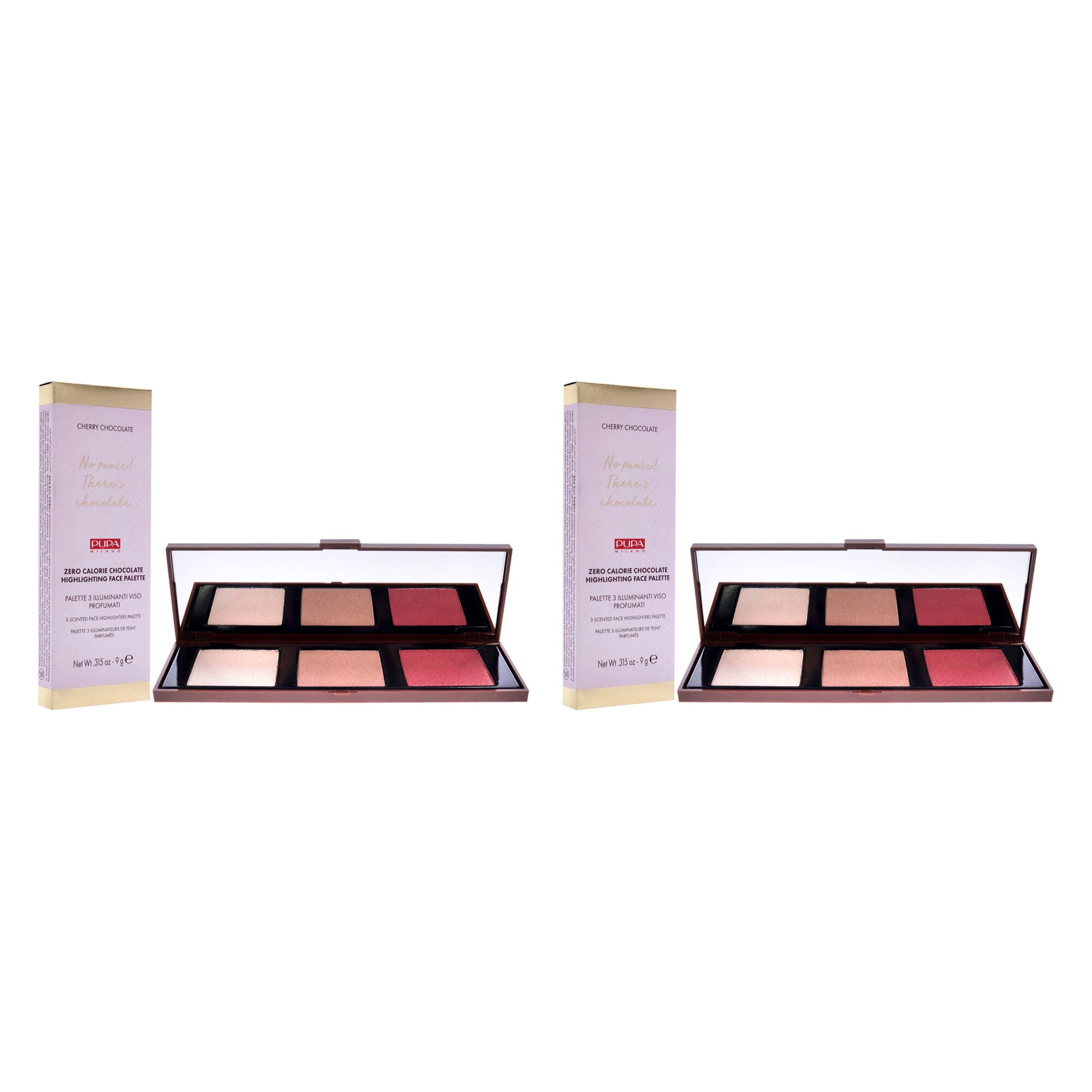Zero Calorie Chocolate Highlighter Palette - 001 Cherry Chocolate by Pupa Milano for Women - 0.315 oz Highlighter - Pack of 2, , alternate image number 6