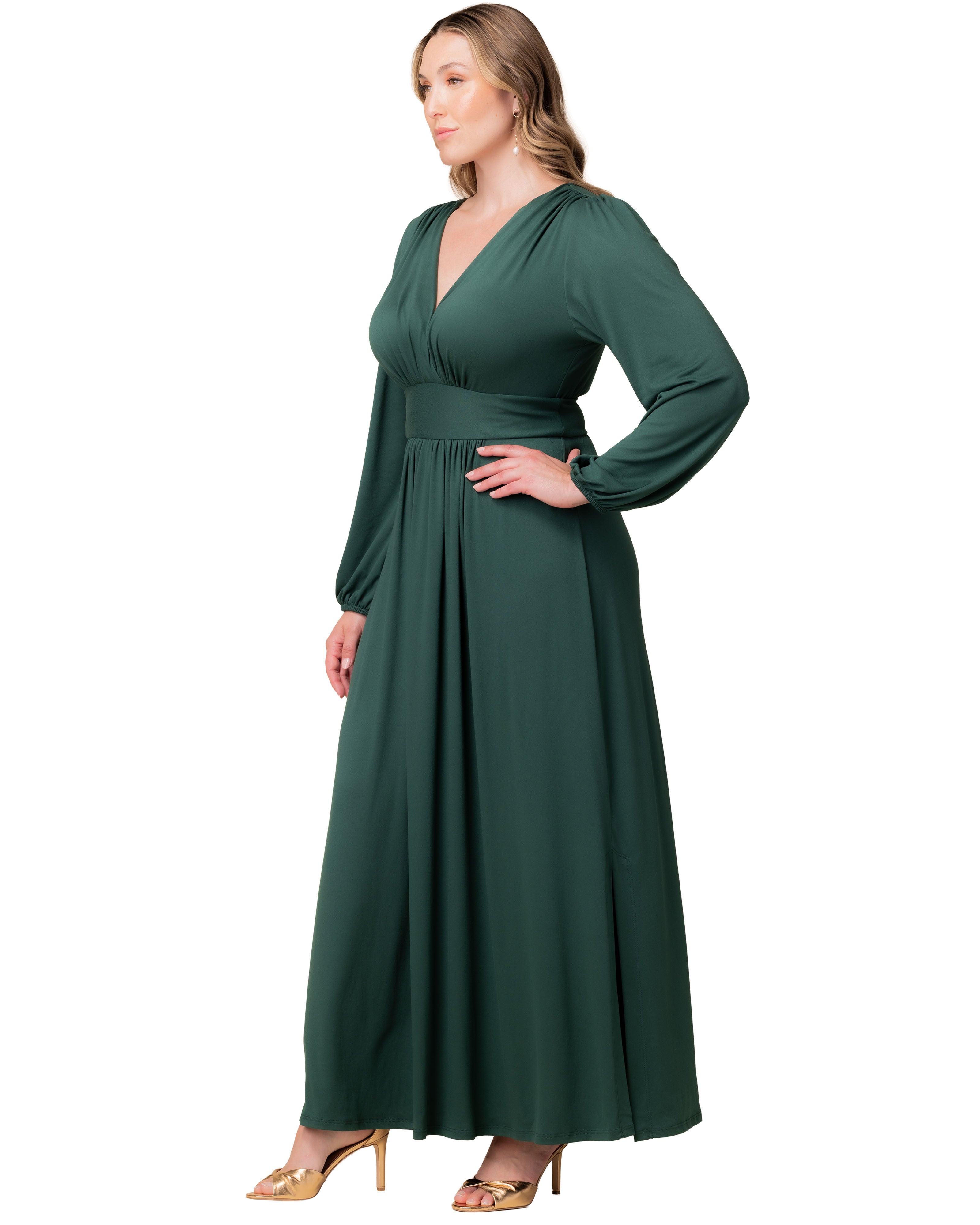 Kelsey Long Sleeve Maxi Dress, HUNTER GREEN / Hunter Green, alternate image number 1