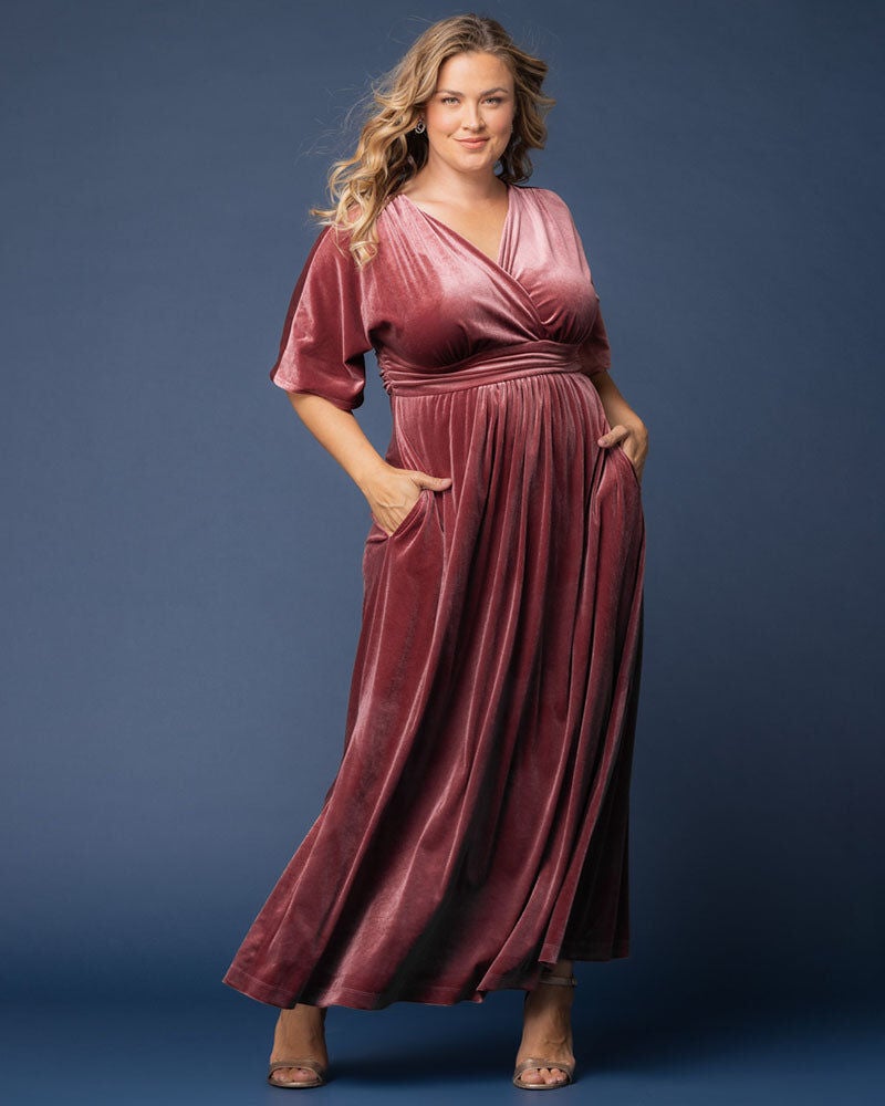 Verona Velvet Evening Gown, Mauve Rose, hi-res image number 0