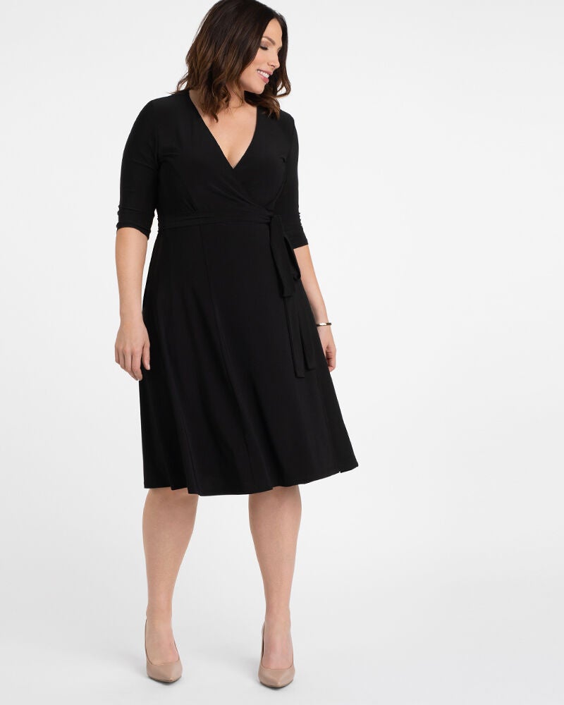 Essential Wrap Dress, Black Noir, hi-res image number 0