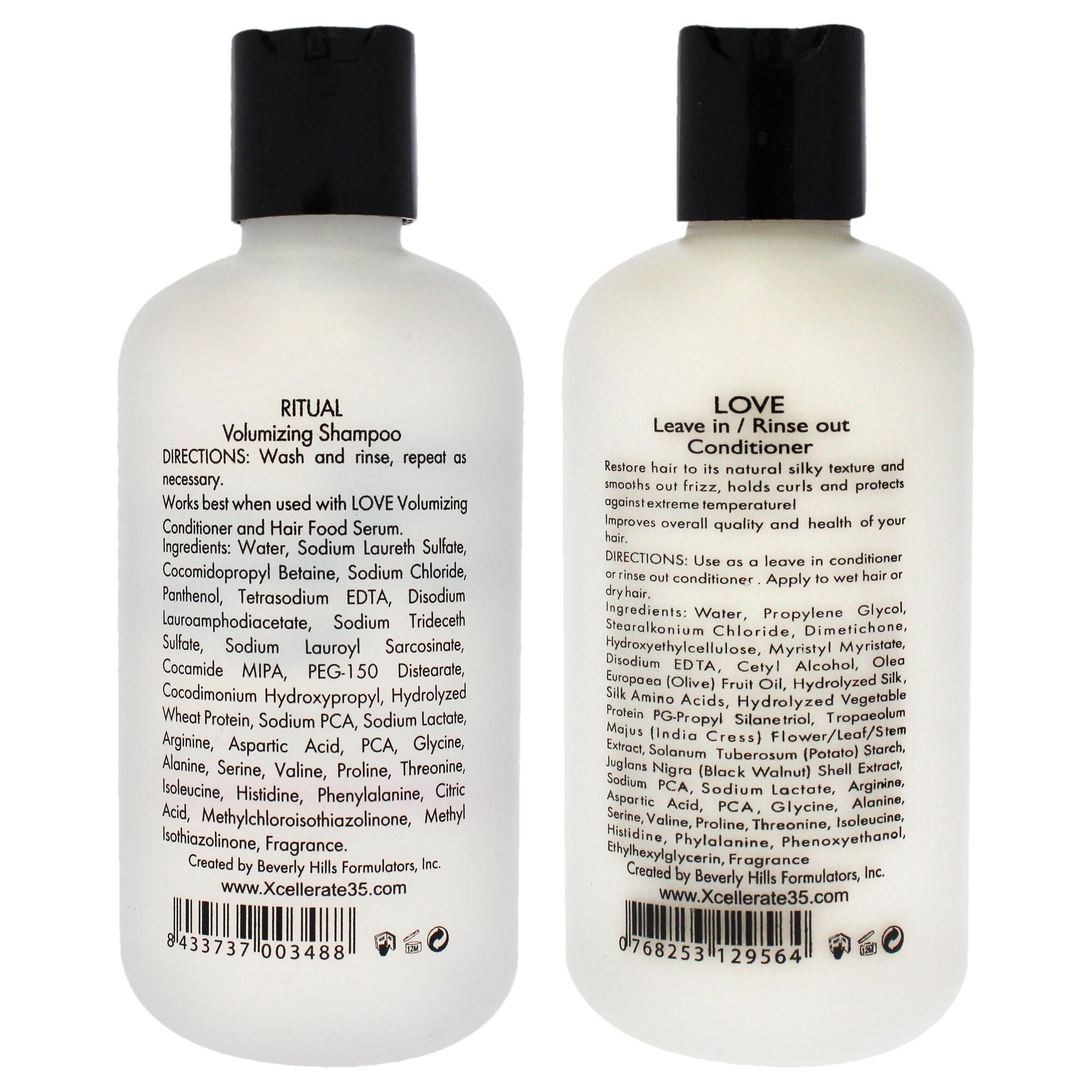 Ritual Volumizing Shampoo and Love Leave-In Conditioner Kit by Xcellerate35 for Unisex - 2 Pc Kit 8oz Shampoo, 8oz Conditioner, White, alternate image number 2