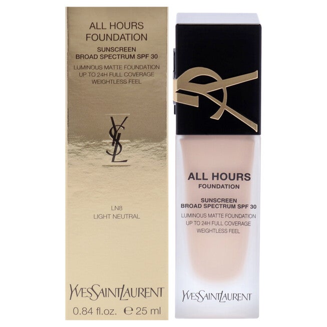 All Hours Foundation SPF 30 - LN8 Light Neutral by Yves Saint Laurent for Women - 0.84 oz Foundation, NA, hi-res image number null